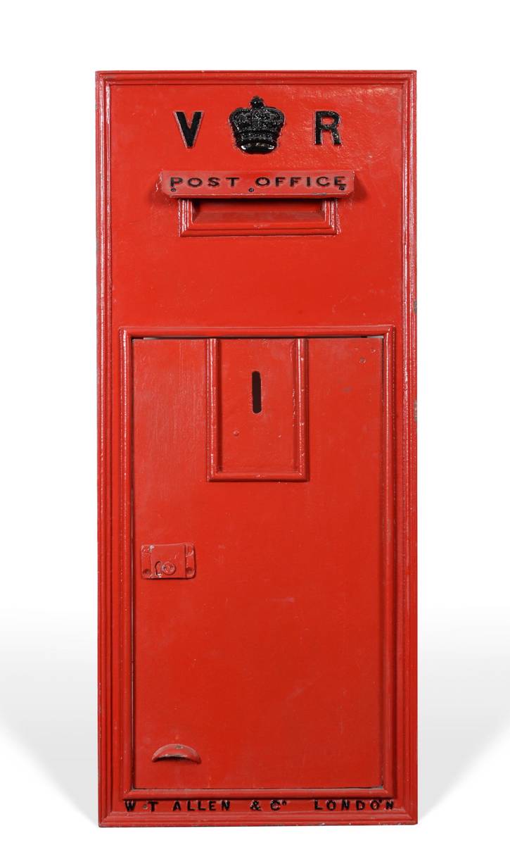 Lot 100 - A Victorian post box by W T Allen & Co. London, 120cm by 51cm