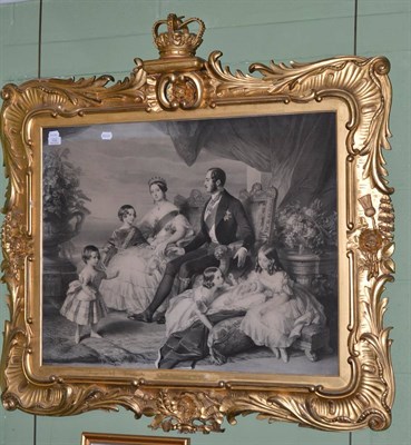Lot 102 - After Winterhalter, Queen Victoria and Prince Albert with the royal children in a giltwood and...