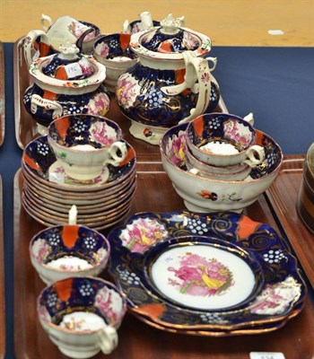 Lot 134 - A Staffordshire "Gaudy Welsh" tea service a Souvenir of the 1851 Exhibition, printed and over...