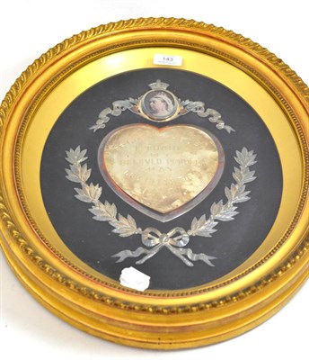 Lot 143 - A late Victorian silver plaque, London d, maker's mark ED, of heart shape inscribed ";FROM MY HEART