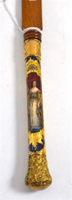 Lot 148 - A Victoria Coronation commemorative enamel and gilt metal mounted paper knife, 1837, the handle...