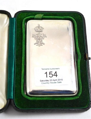 Lot 154 - A Victorian silver cigarette case, London 1896, by Bell & Wilmott, engraved with Victoria's crowned