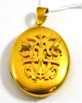 Lot 213 - A Victorian locket, (believed 1888), with entwined initials to the front - possibly CIT -...