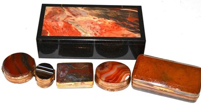 Lot 216 - Six various agate boxes