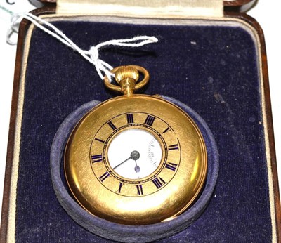 Lot 234 - An 18ct gold half hunter keyless pocket watch, signed S.Alexander & Son, Coventry, 1928, lever...