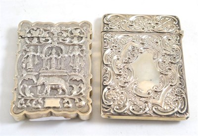 Lot 246 - Silver card case and Indian card case