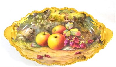 Lot 269 - Royal Worcester oval dish painted by T Lockyer with still life of fruit, 31cm