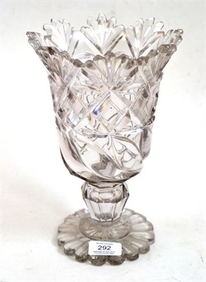 Lot 292 - A cut glass vase, 26cm high