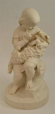 Lot 300 - A Copeland Parian figure circa 1862, titled ";Go To Sleep";, inscribed ";J DURHAM SC 1862";,...