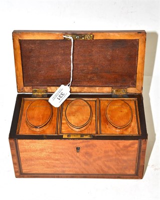 Lot 331 - George III satinwood tea caddy, 21cm wide