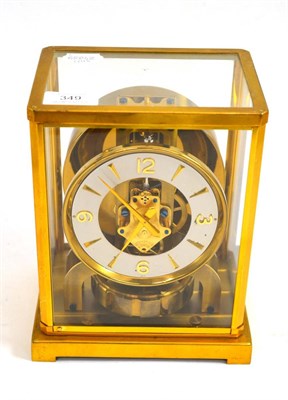 Lot 349 - An atmos clock, signed LeCoultre, 20th century, 4-1/4-inch silvered dial with dagger and Arabic...