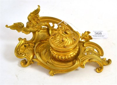 Lot 368 - A French rococo ormolu inkwell engraved F. Barbedienne