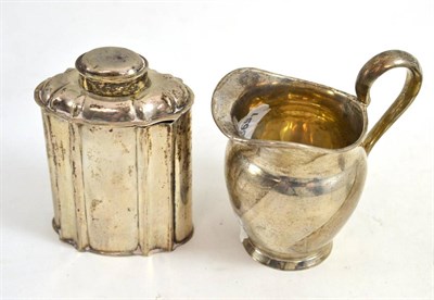 Lot 374 - A Danish white metal tea canister and cover, 1733, of fluted oval form, 10.5cm high; and a...