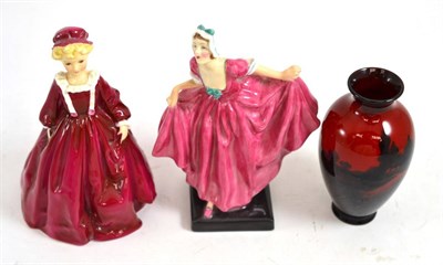 Lot 377 - Royal Doulton figure 'Delight'; a Royal Worcester figure 'Grandmothers Dress' 3081; and a Royal...