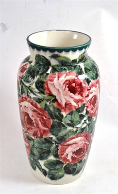 Lot 451 - A Wemyss Cabbage rose vase, 33cm high (a.f.)