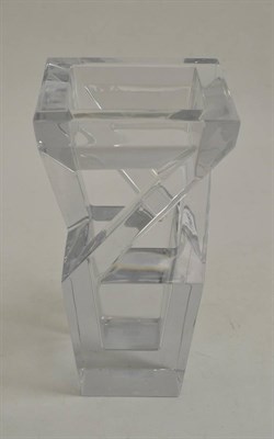 Lot 464 - Baccarat glass ";angular"; vase, 24cm high