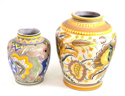 Lot 467 - Two Carter Stabler Adams Poole pottery vases, 27cm and 20cm high