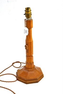 Lot 490 - An oak Beaverman table lamp, height 39cm