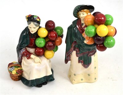 Lot 495 - Royal Doulton china figure The Balloon Seller HN583 and another example HN1315