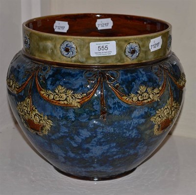 Lot 555 - A Royal Doulton Lambeth stoneware jardiniere