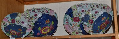 Lot 559 - Pair of Chinese porcelain tobacco leaf pattern meat platters, 34.5cm wide; and a pair of...