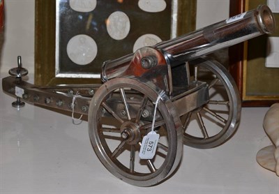 Lot 573 - Chrome signal cannon, 52cm wide