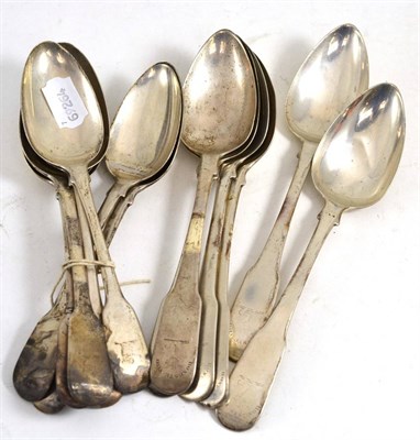 Lot 600 - Six Scottish silver tablespoons and six others (12)