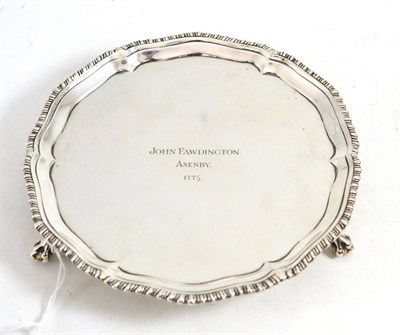 Lot 644 - A George III silver waiter, probably John Scofield, London 1774, dodecagon form with a...