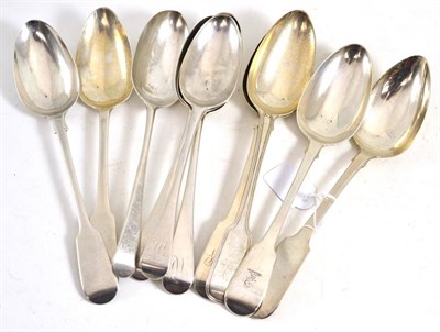 Lot 649 - Ten George III silver tablespoons, various dates and makers