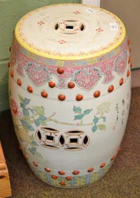 Lot 661 - Chinese famille rose barrel seat