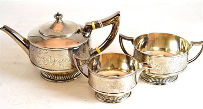 Lot 669 - Victorian silver three piece bachelor's tea service