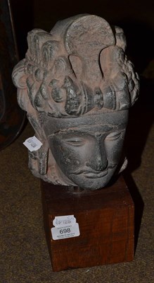 Lot 698 - A Gandhara grey schist head of Bodhisattva Maitreya