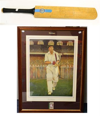 Lot 1015 - England-Australia Centenary Test Signed Cricket Bat 1980 marking the 100th Anniversary of the first