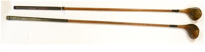 Lot 1017 - Two Hardy Bros Hickory Shafted Golf Woods Palakona No.2 and No.3, both inset with alloy soles (2)