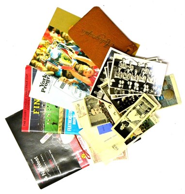 Lot 1021 - Football and Rugby Memorabilia, including a 1940's Rugby League autograph book, three Wembley...