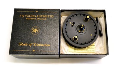 Lot 1051 - A J.W.Young 4inch Alloy 'Rapidex II 2400' Centrepin Reel, with leaflet, in original box (as new)