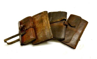 Lot 1081 - Four Leather Fly Wallets, comprising a Walbran's Practical Fly Book 1908, two Alfred Ronalds...