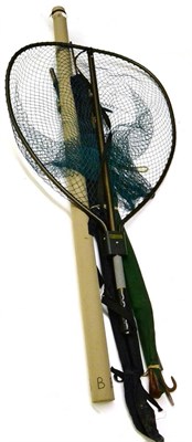 Lot 1088 - Mixed Tackle, comprising a Mclean boat landing net, a Guide Line LPXe 3pce 15' No.10/11 carbon...