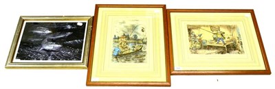 Lot 1107 - Two Framed 'Mr Briggs & His Doings' Fishing Prints, published by Bradbury & Evans, together...