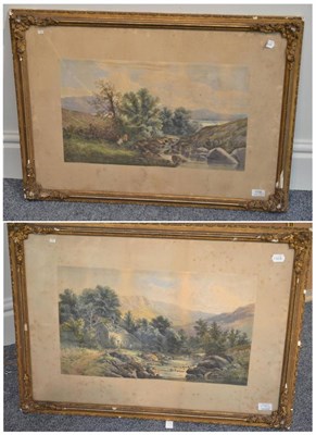 Lot 1136 - W.B. Henley (f.1854-1890) A pair of landscapes, each signed, watercolour, 31cm by 52cm (2)