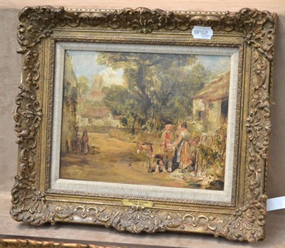 Lot 1151 - William Collins RA (1788-1847) ";The Cherry Seller, Turvey Bedfordshire"; signed, bears extensively