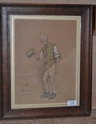 Lot 1152 - Cecil Aldin (1870-1935) ";The Empty Mug";, signed, inscribed and dated Jan 4 1922, coloured chalks