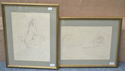 Lot 1155 - Attributed to Cecil Beaton (1904-1980) A full length study of a nude with arms aloft, A study...