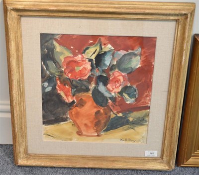 Lot 1167 - Keith Baynes (1887-1977) ";Camellias";, signed, pencil and watercolour, 35cm by 31.5cm  Provenance