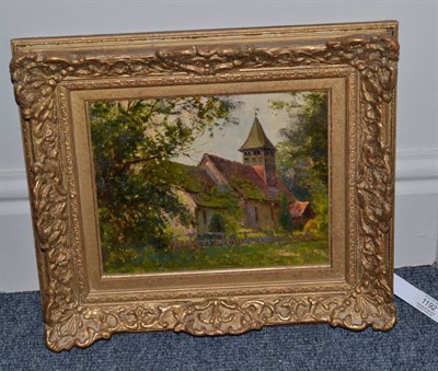 Lot 1192 - Ernest Charles Walbourn (1872-1927) ";A Sussex Church";, marked with studio blindstamp, 20.5cm...