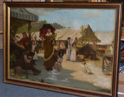 Lot 1200 - Alfred H Phillips (fl.1872-1904) ";Market Day"; signed, oil on canvas, 99cm by 150cm...