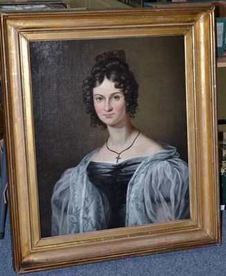 Lot 1201 - Circle of Margaret Carpenter (1793-1872) A head and shoulders portrait of Sydney Maria Wooler,...