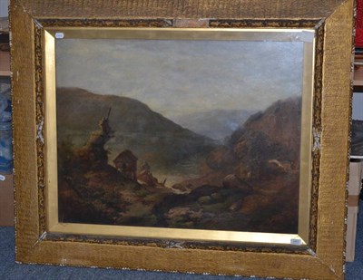 Lot 1203 - British School (19th century) Mountainous landscape, oil on canvas, 68cm by 88cm