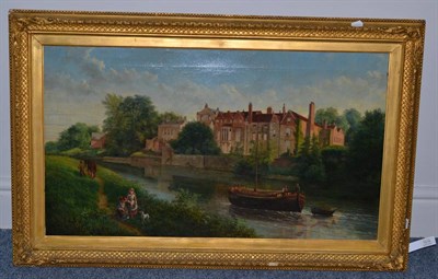 Lot 1210 - Attributed to George Fall (1848-1925) Bishopthorpe Palace, York, oil on canvas, 54cm by 91.com