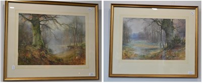 Lot 1228 - Thomas Taylor Ireland (1880-1927) A woodland view and A woodland glade, each signed,...